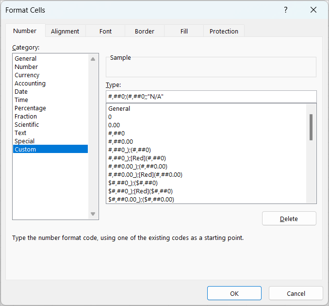 formatcellsdialogboxinexceltodisplayreplacezeros0withblanks