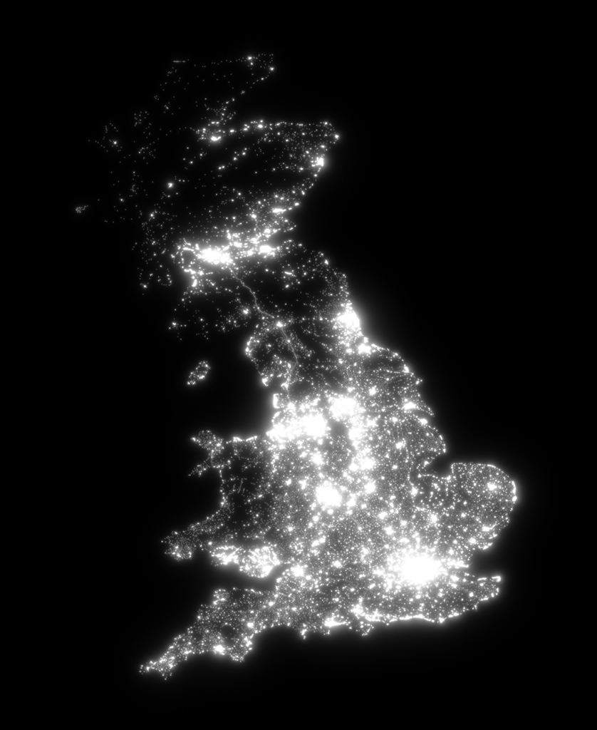 UK Light pollution Map Les dossiers AVEX