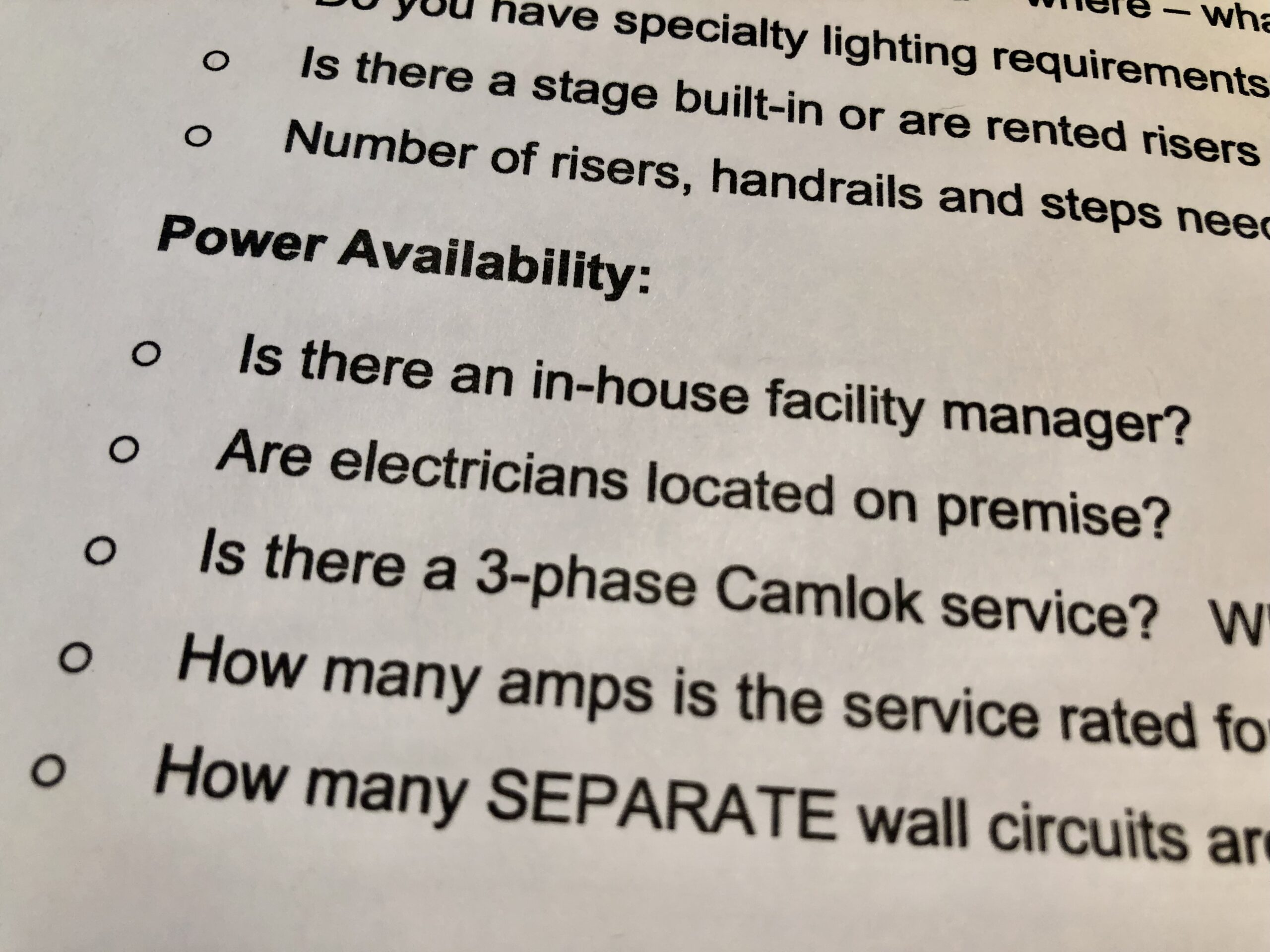 Event Audio Visual Checklist · AV Checklist · AVFX