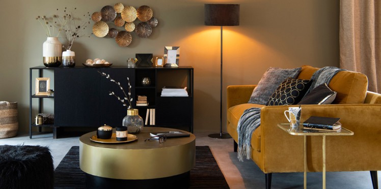 Décoration salon ocre Design en image Décoration salon ocre Design en image