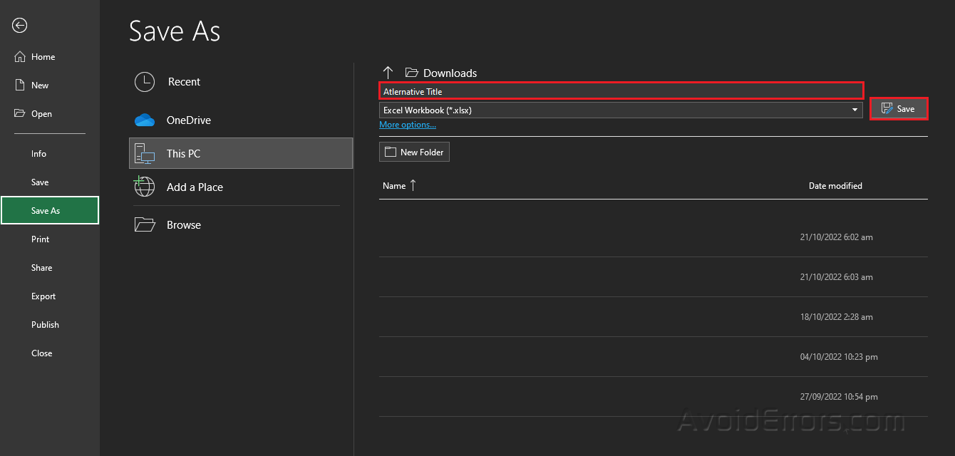 Fix Sharing Violation Error in Excel AvoidErrors