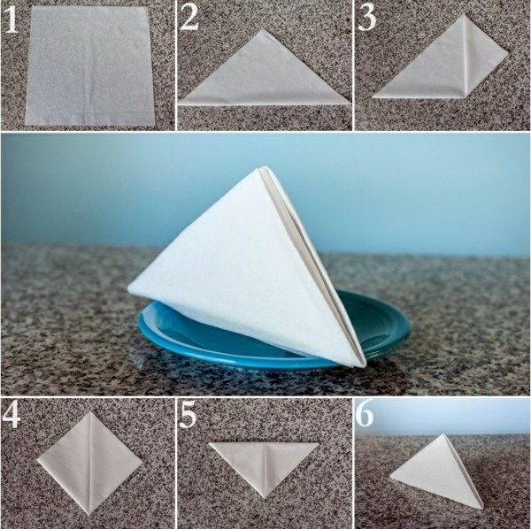 Paper napkin folding instructions create festive Tischedeko Interior Design Ideas