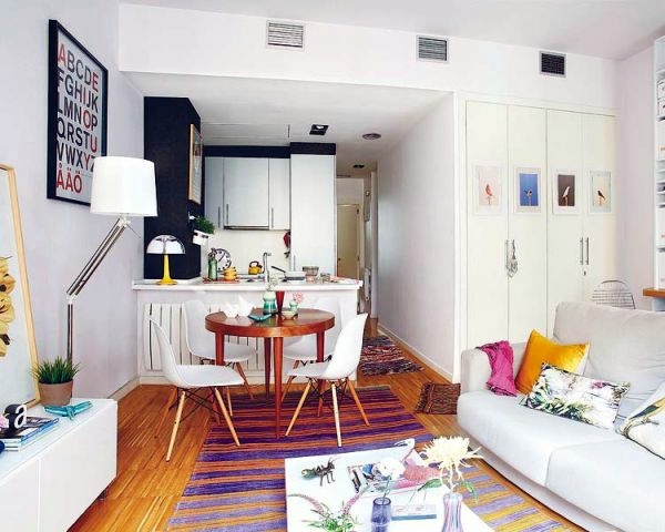Setting up small apartment use the room height and save space Setting up small apartment use the room height and save space