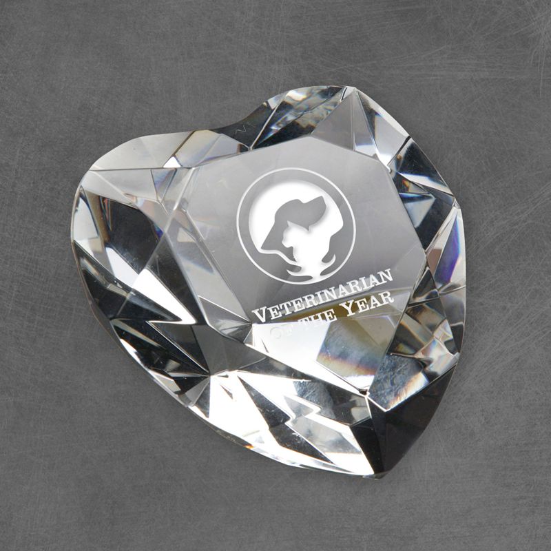 Crystal Heart Paperweight AwardMakersAwardMakers