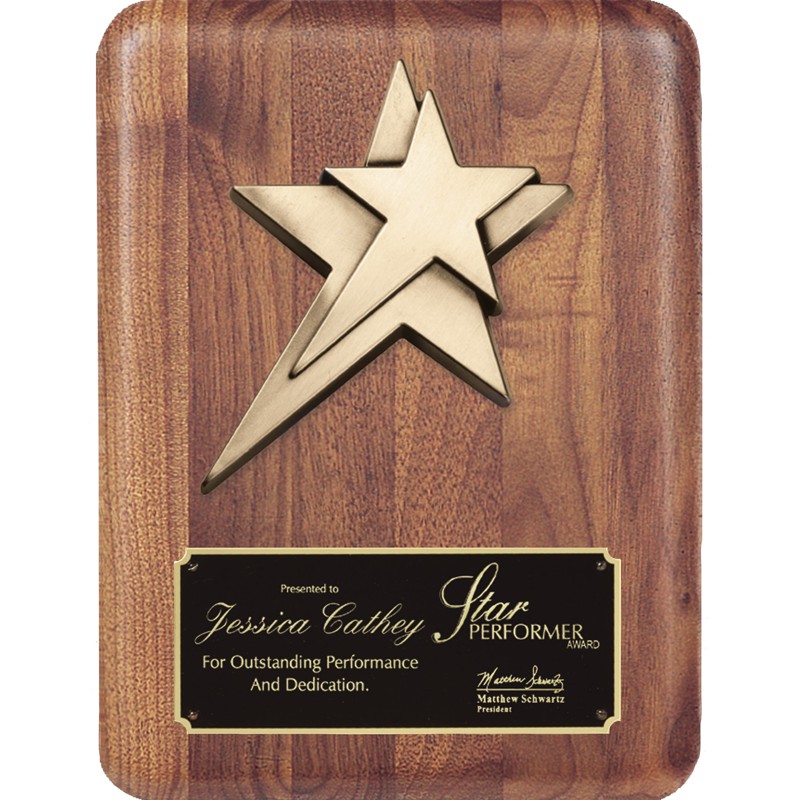 Gold Star Recognition Award Plaque AwardMakers