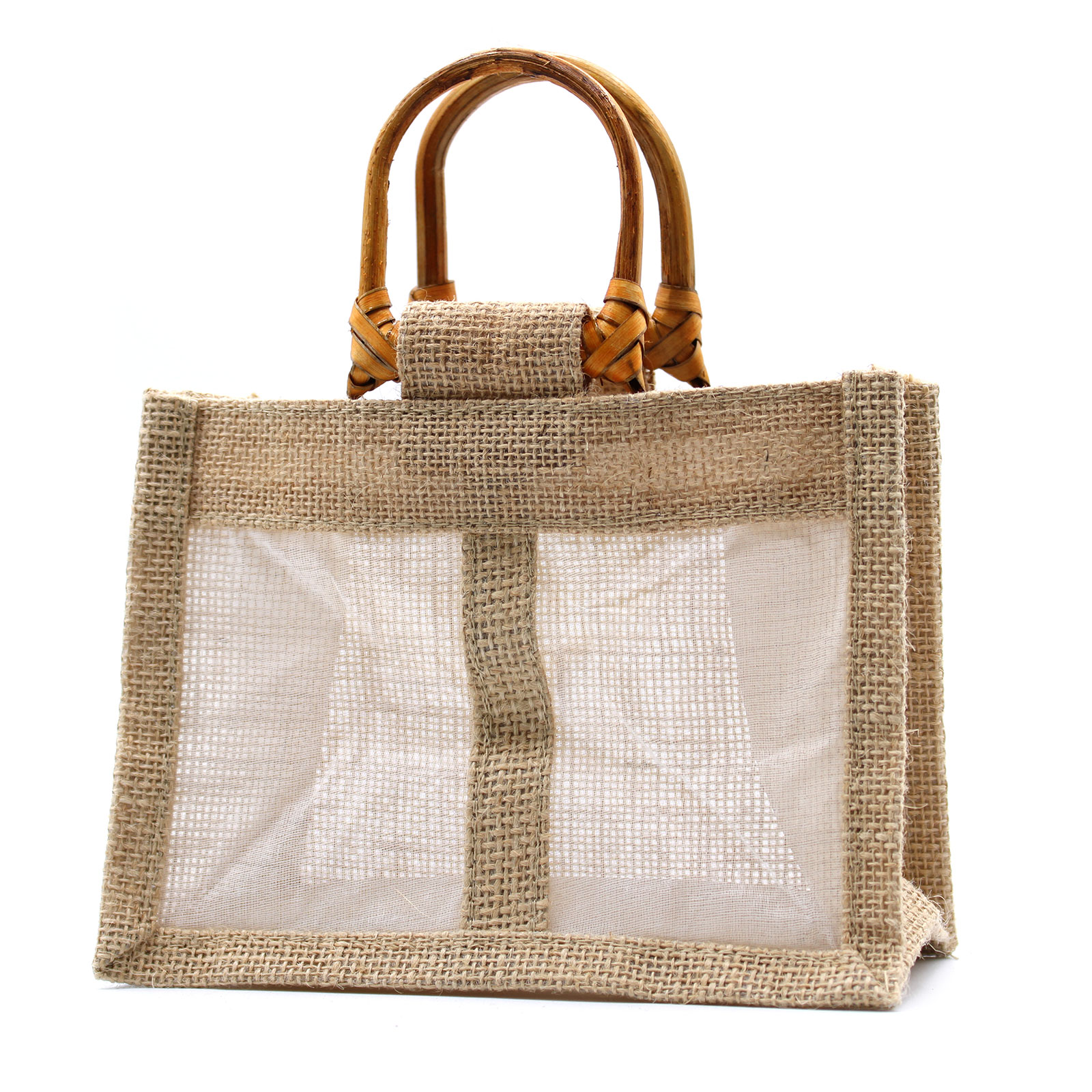 Sachets en Jute et Coton 2 Fenêtres Naturel