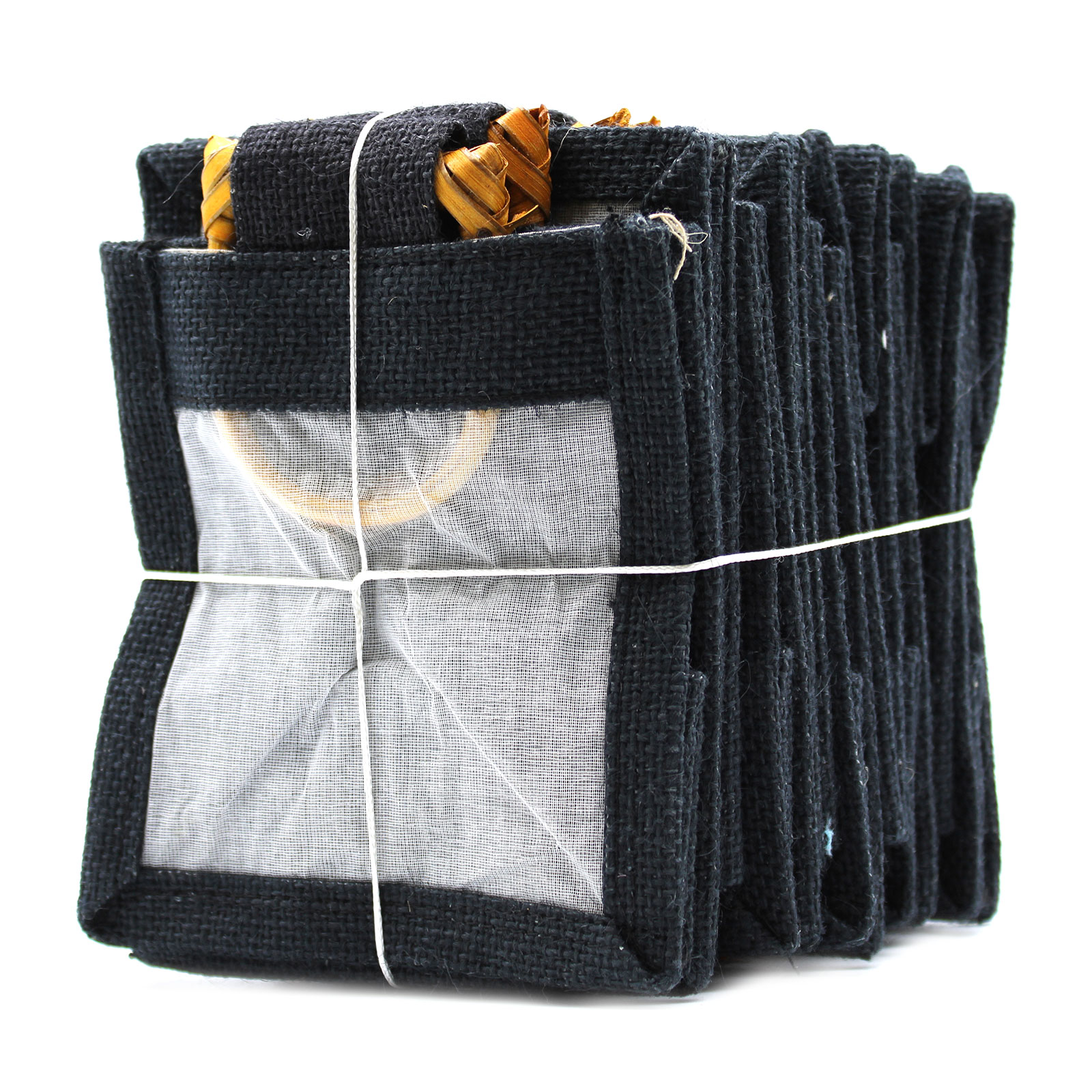 Sachets en Jute et Coton 1 Fenêtre Noir