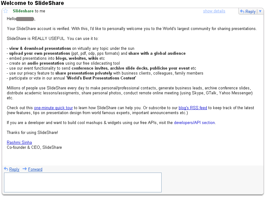 Effective Email Example SlideShare Email Marketing Tips