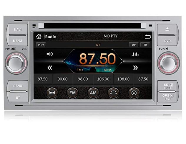 AWESAFE Autoradio für Ford Focus Mondeo, Doppel Din Radio mit Navi unterstützt Lenkrad Bedienung