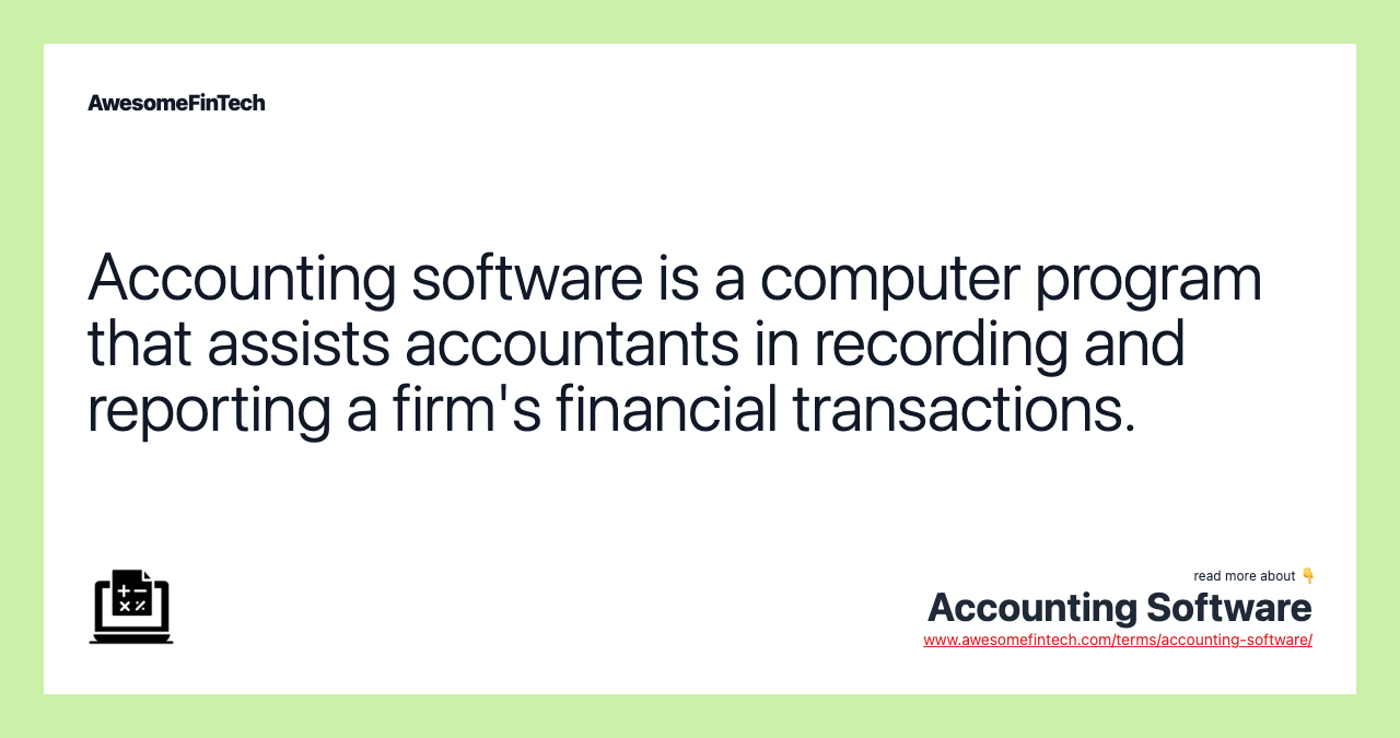 Accounting Software AwesomeFinTech Blog