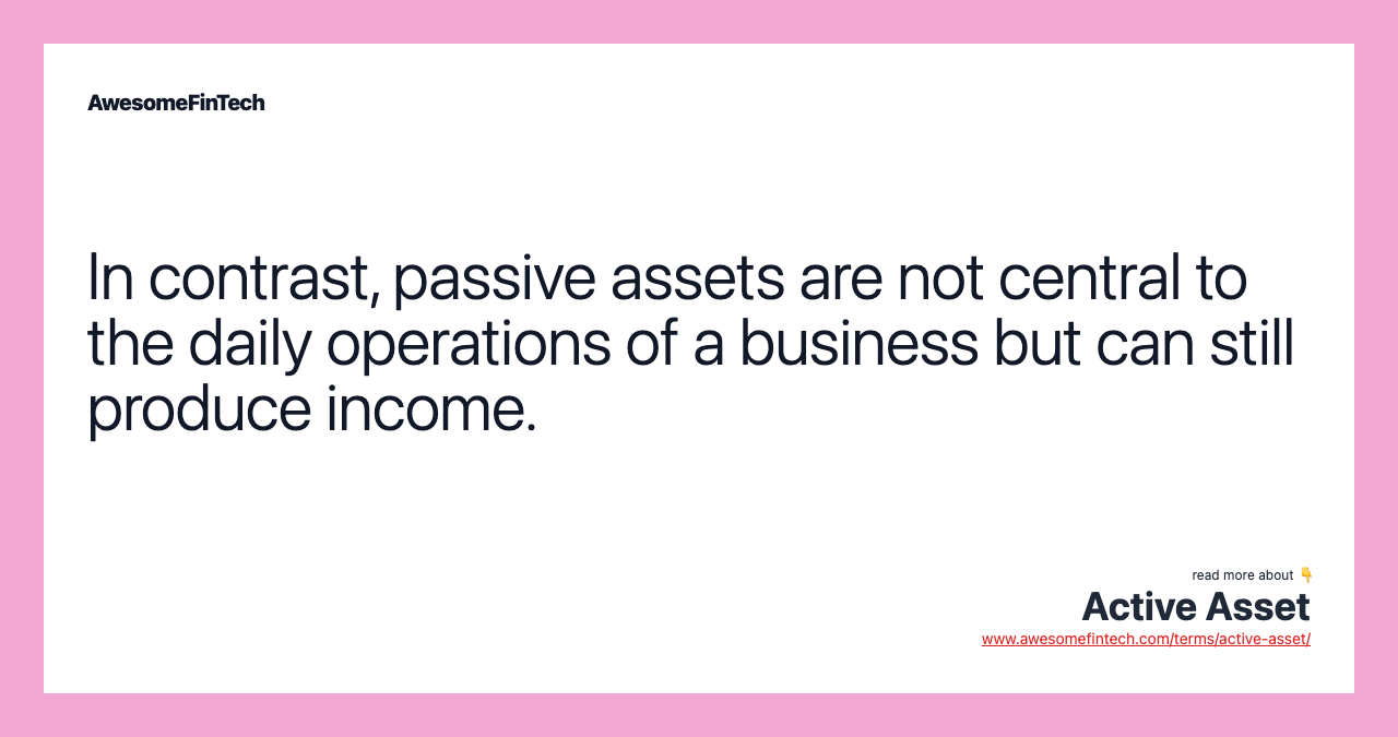 Active Asset AwesomeFinTech Blog