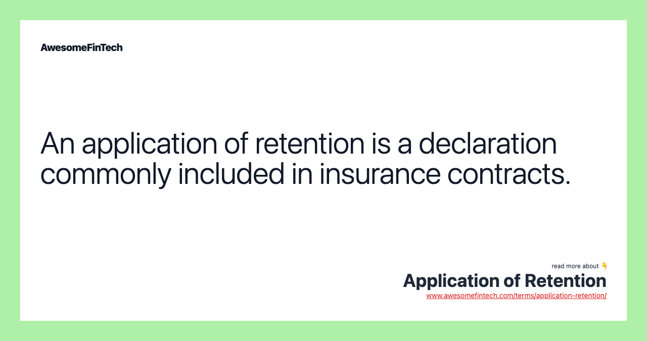 Application of Retention AwesomeFinTech Blog