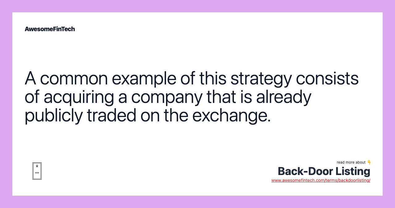 BackDoor Listing AwesomeFinTech Blog