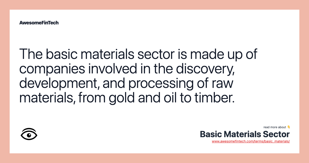 Basic Materials Sector AwesomeFinTech Blog