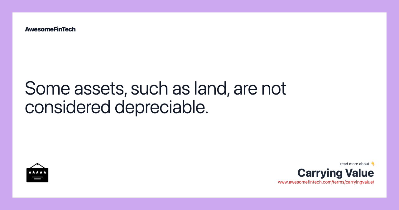 Carrying Value AwesomeFinTech Blog