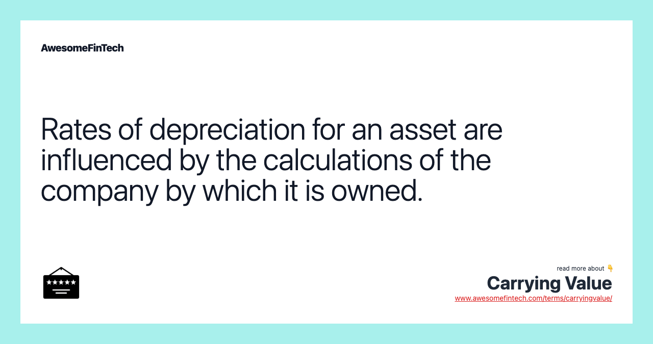 Carrying Value AwesomeFinTech Blog