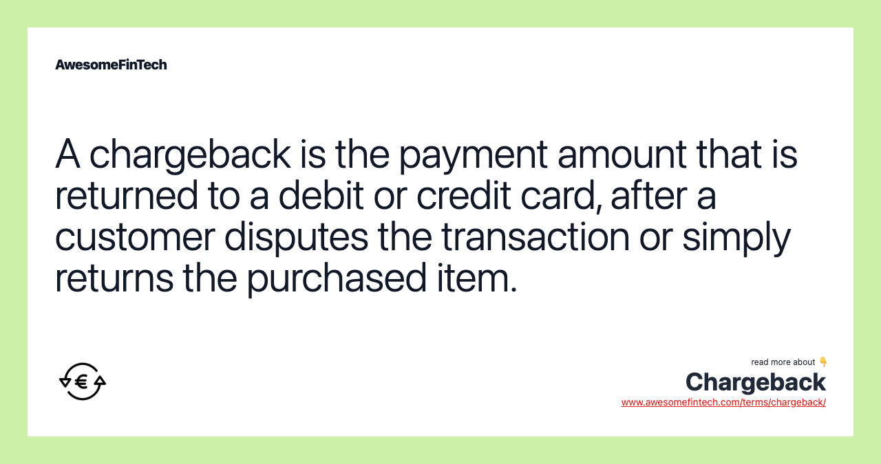 Chargeback AwesomeFinTech Blog