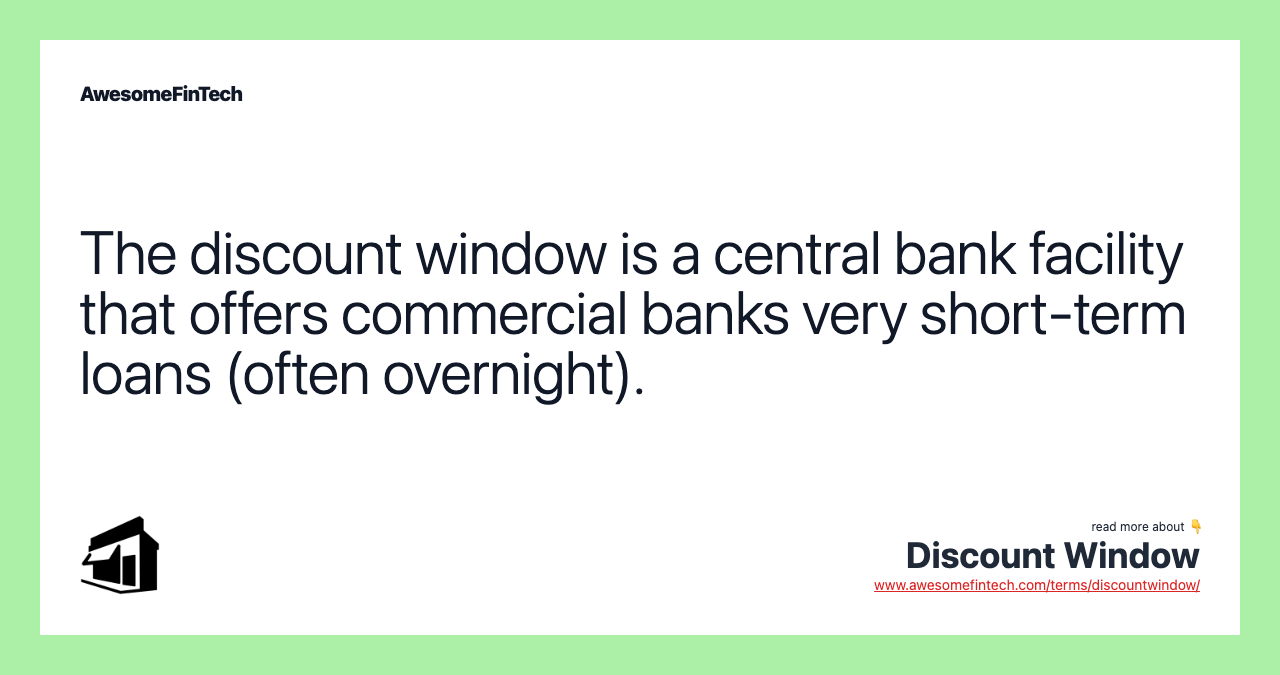 Discount Window AwesomeFinTech Blog