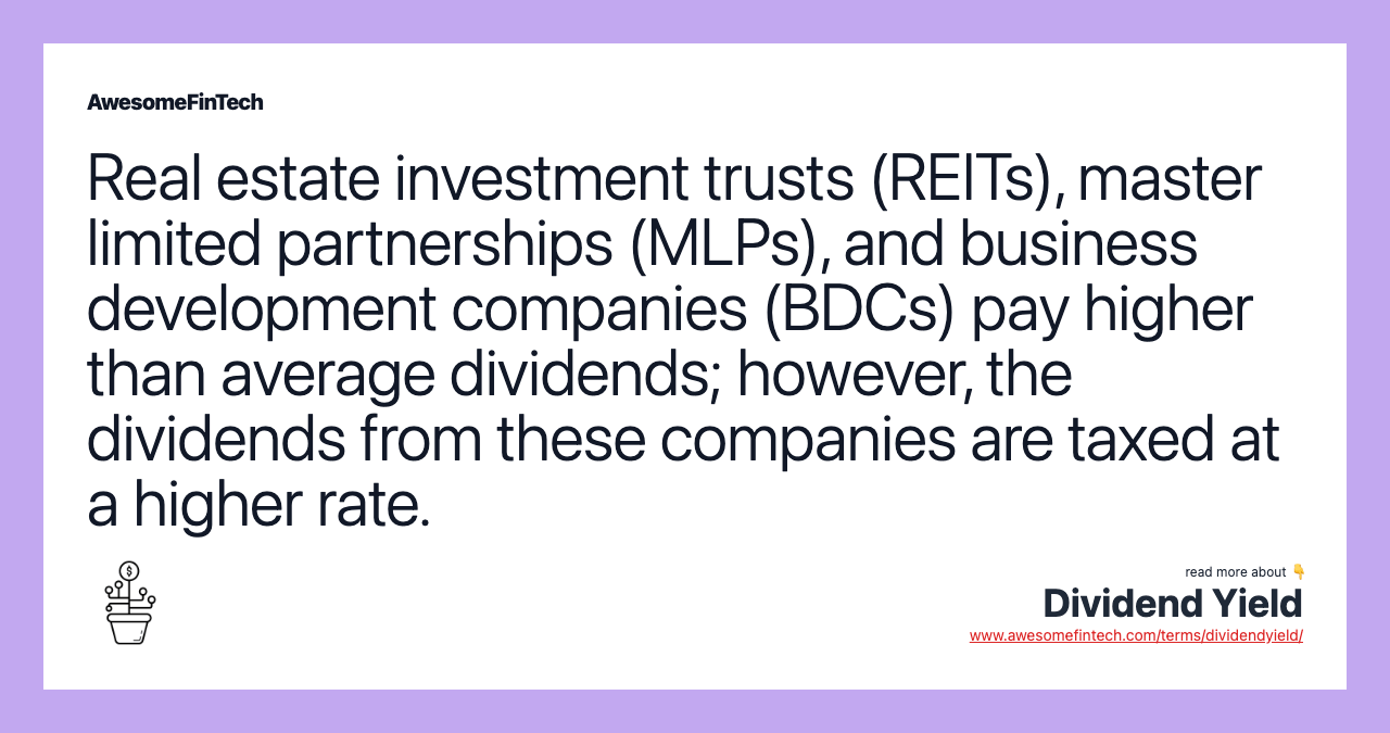 Dividend Yield AwesomeFinTech Blog