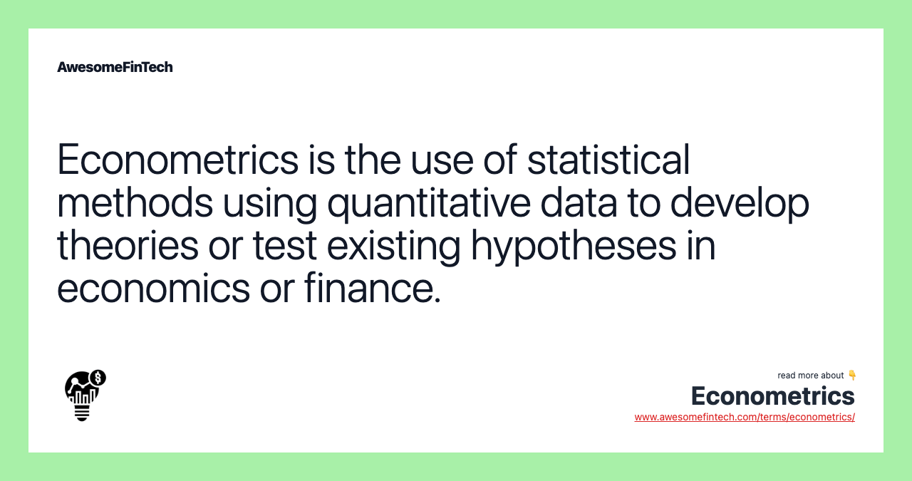 Econometrics AwesomeFinTech Blog