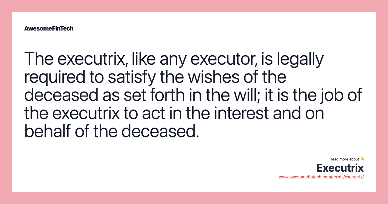 Executrix AwesomeFinTech Blog