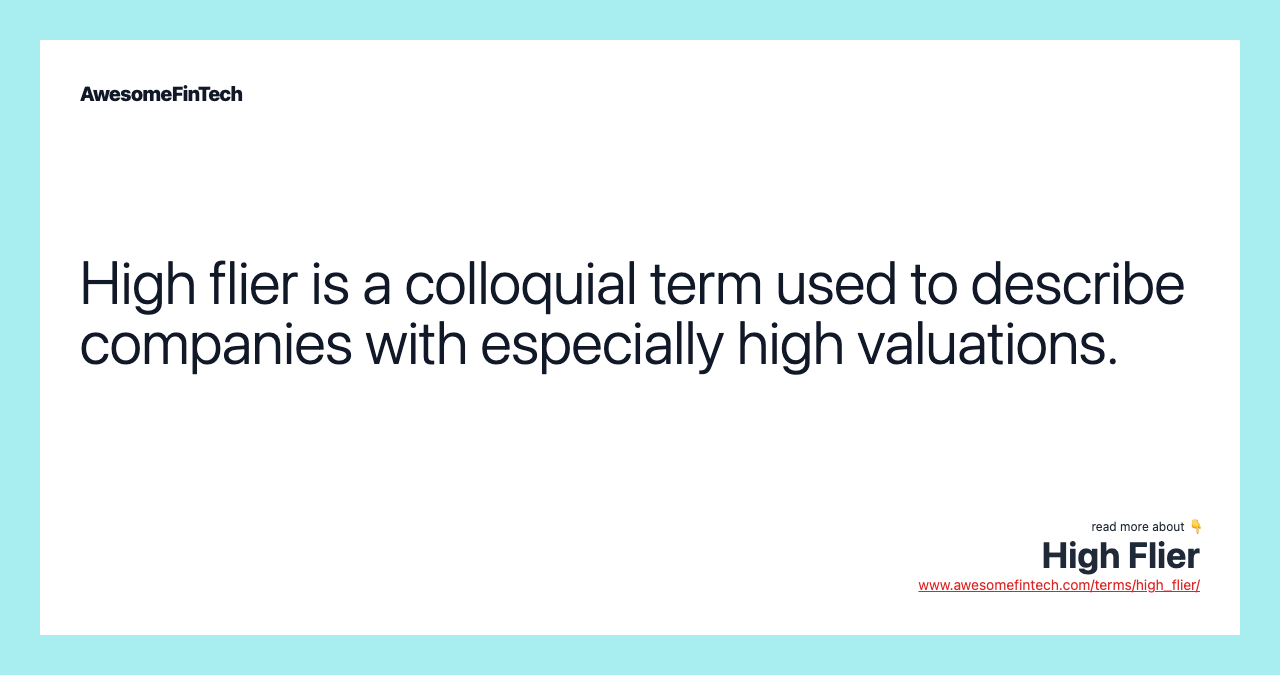 High Flier AwesomeFinTech Blog