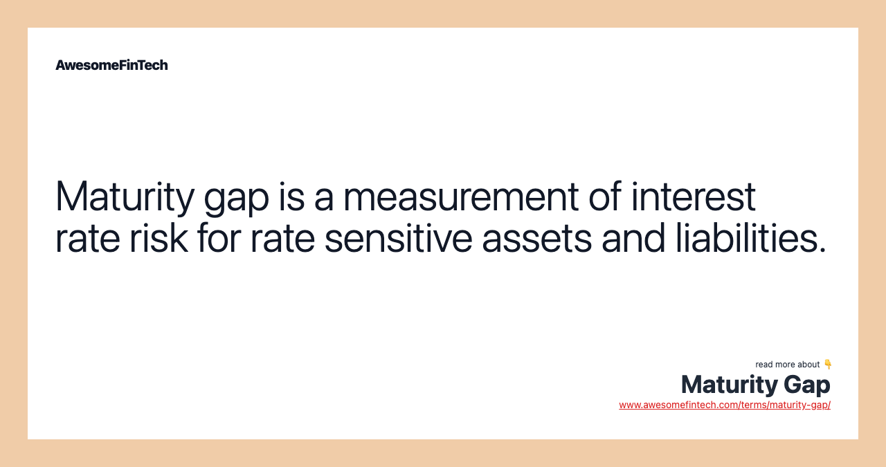 Maturity Gap AwesomeFinTech Blog