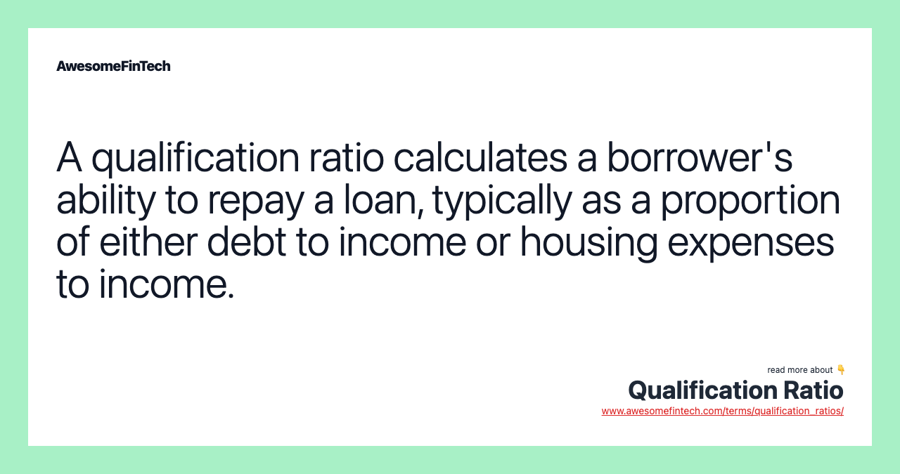 Qualification Ratio AwesomeFinTech Blog