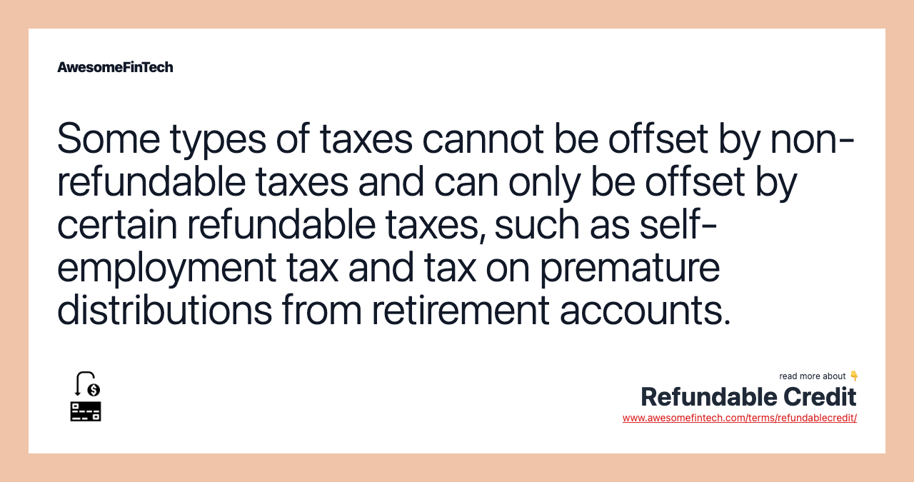 Refundable Credit AwesomeFinTech Blog
