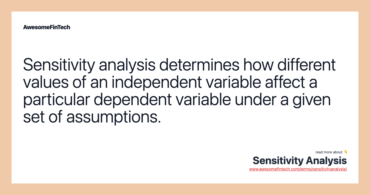 Sensitivity Analysis AwesomeFinTech Blog