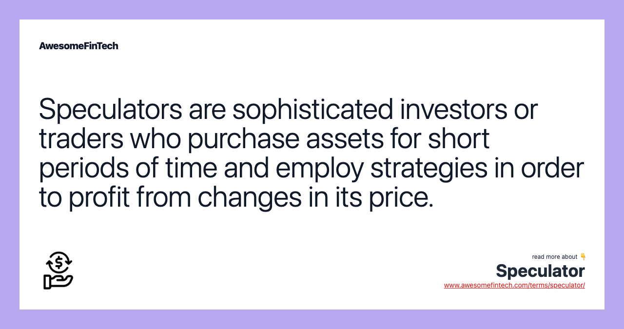 Speculator AwesomeFinTech Blog