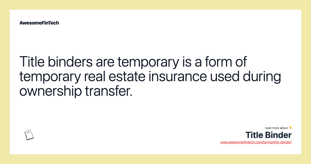 Title Binder AwesomeFinTech Blog