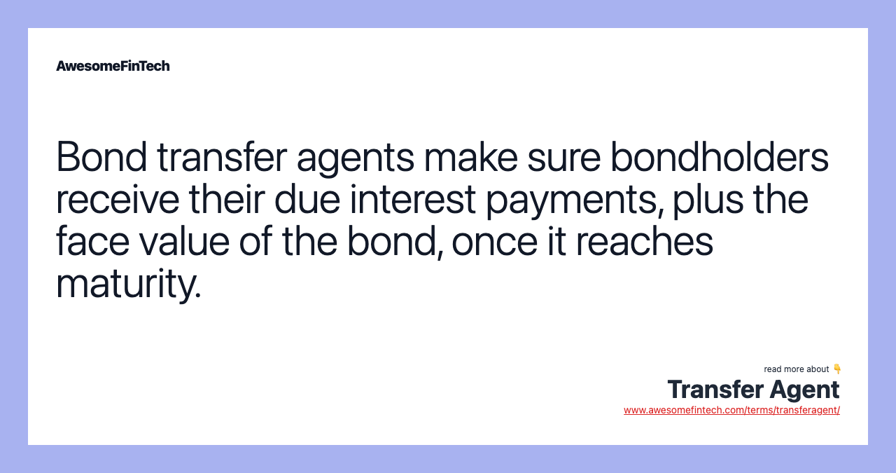 Transfer Agent AwesomeFinTech Blog