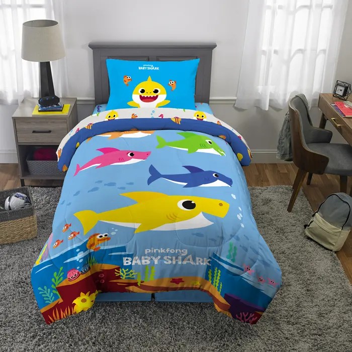 Baby Shark Lovers Will Fall In Love With The New Bedding Set And Blanket