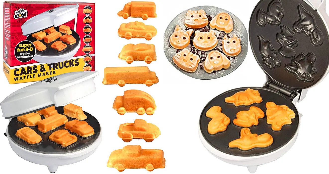 These Waffle Makers Turn Ordinary Waffles Into Mini Dinosaurs, Animals