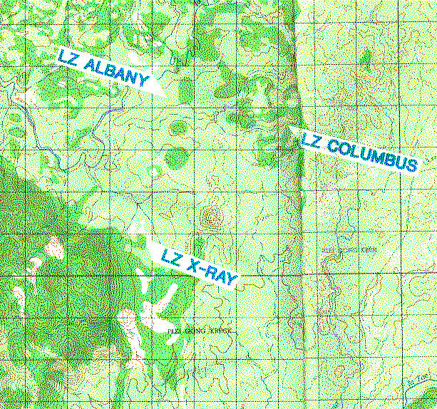 Map Depicting Landing Zones Ia Drang Battle Map Depicting Landing Zones Ia Drang Battle