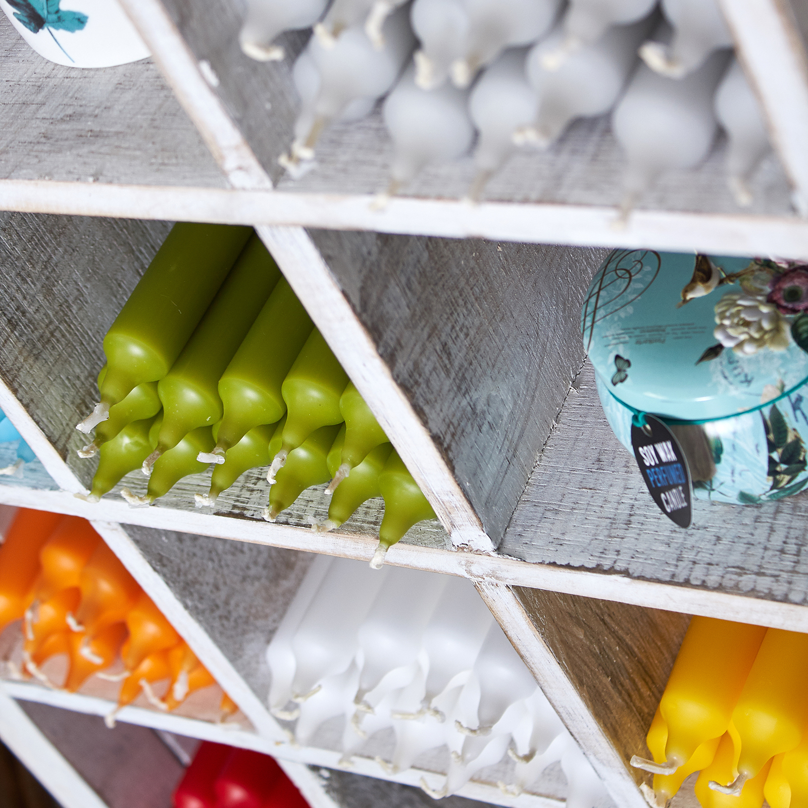 Wholesale Dinner Candle Display Stand Whitewash AWGifts Europe