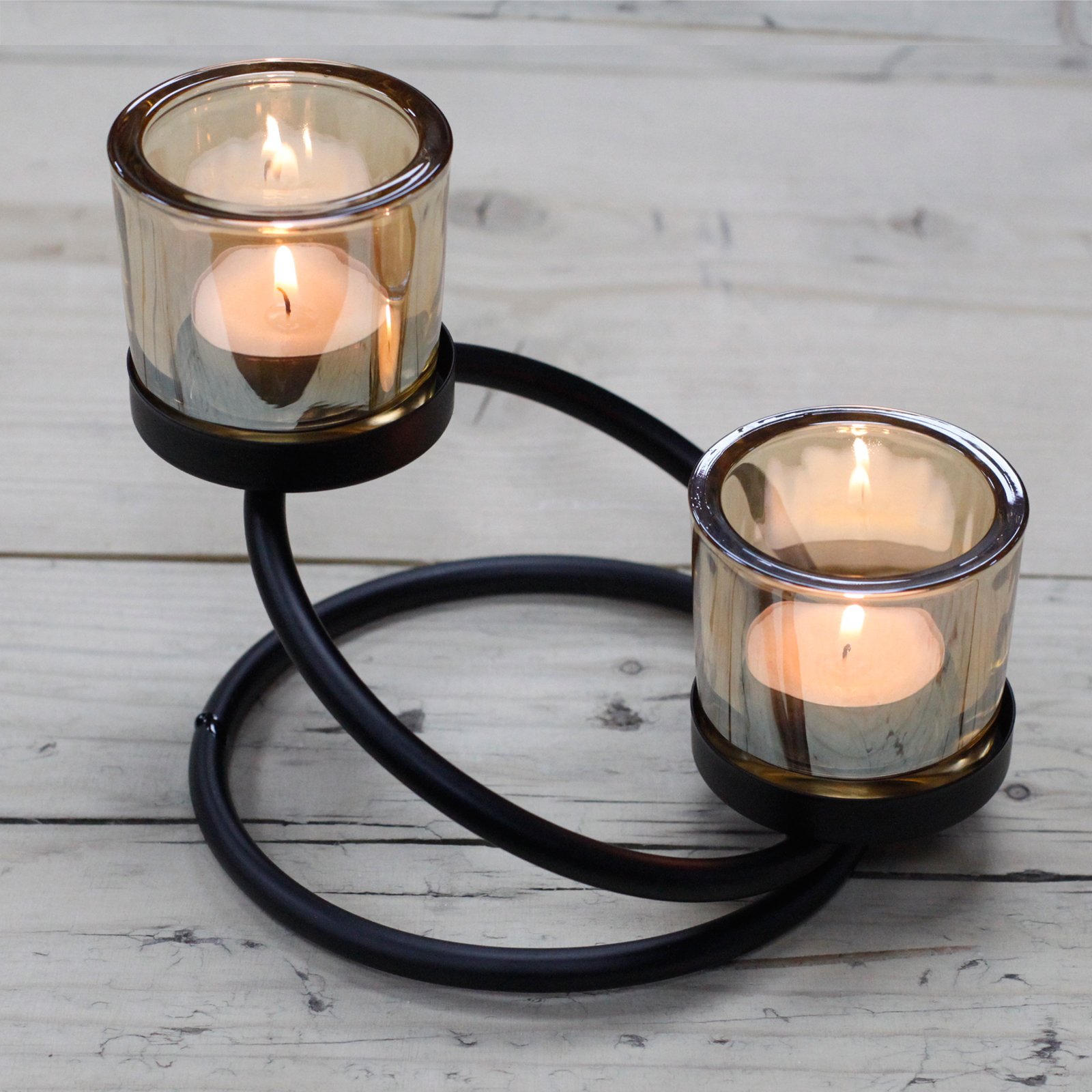 Wholesale Centrepiece Iron Votive Candle Holder 2 Cup Double Step