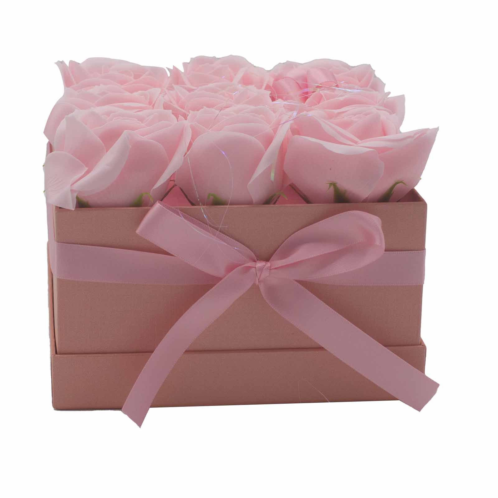 Wholesale Soap Flower Gift Bouquet 9 Pink Roses Square AWGifts