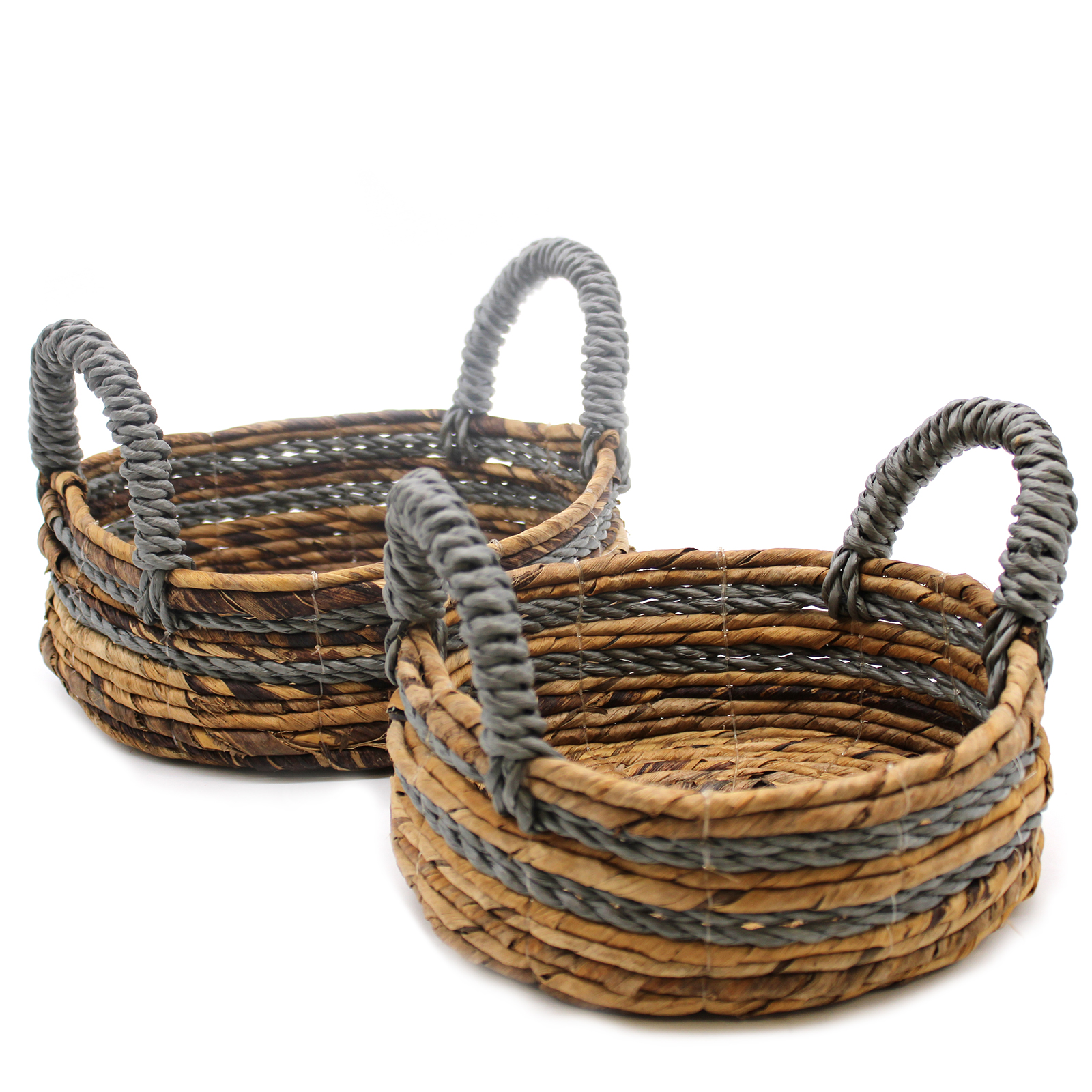 Wholesale Banana Leaf & Abuabu Raffia Basket Set of 2 AWGifts