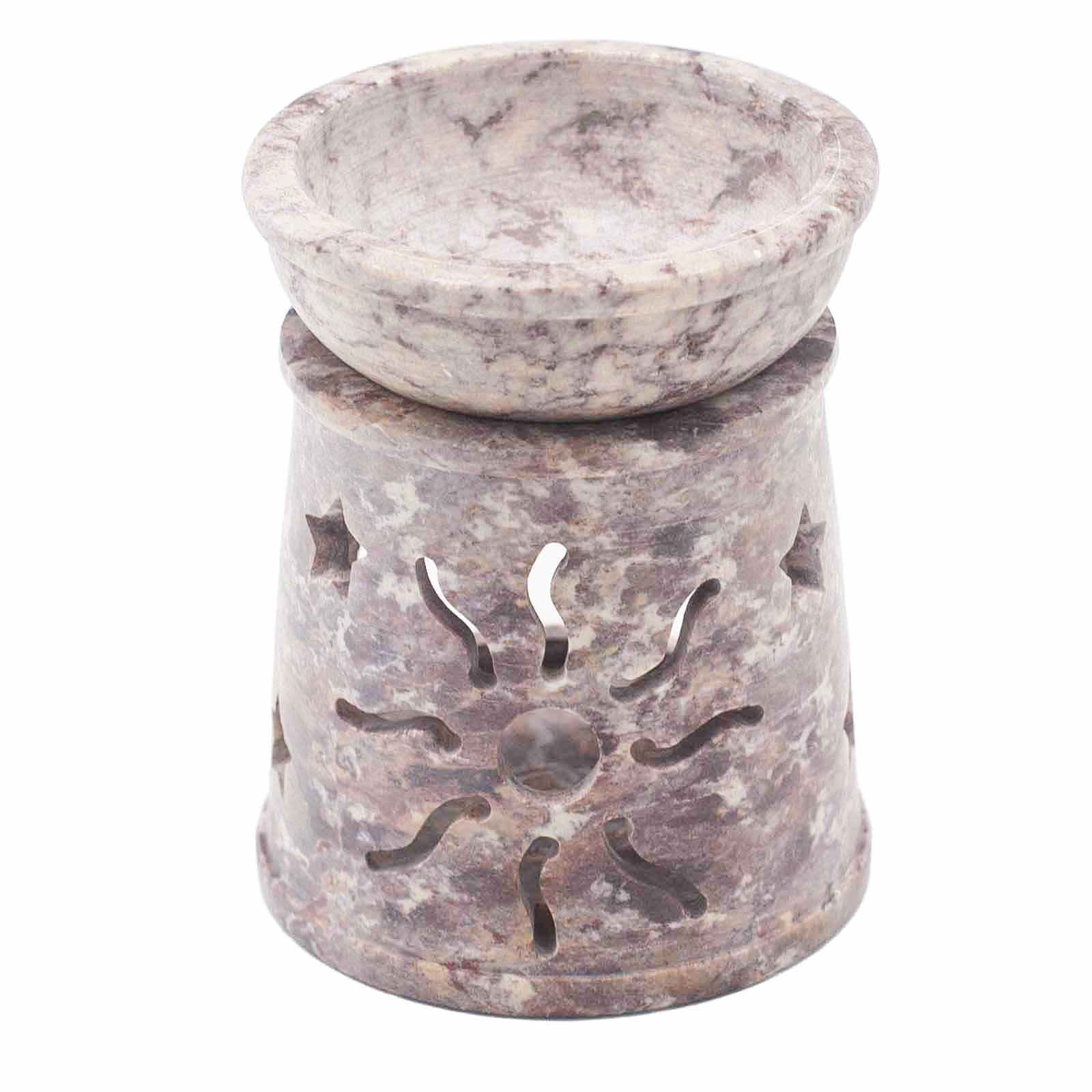 Wholesale Small Soapstone Oil Burner 8cm Sun & Stars AWGifts Europe