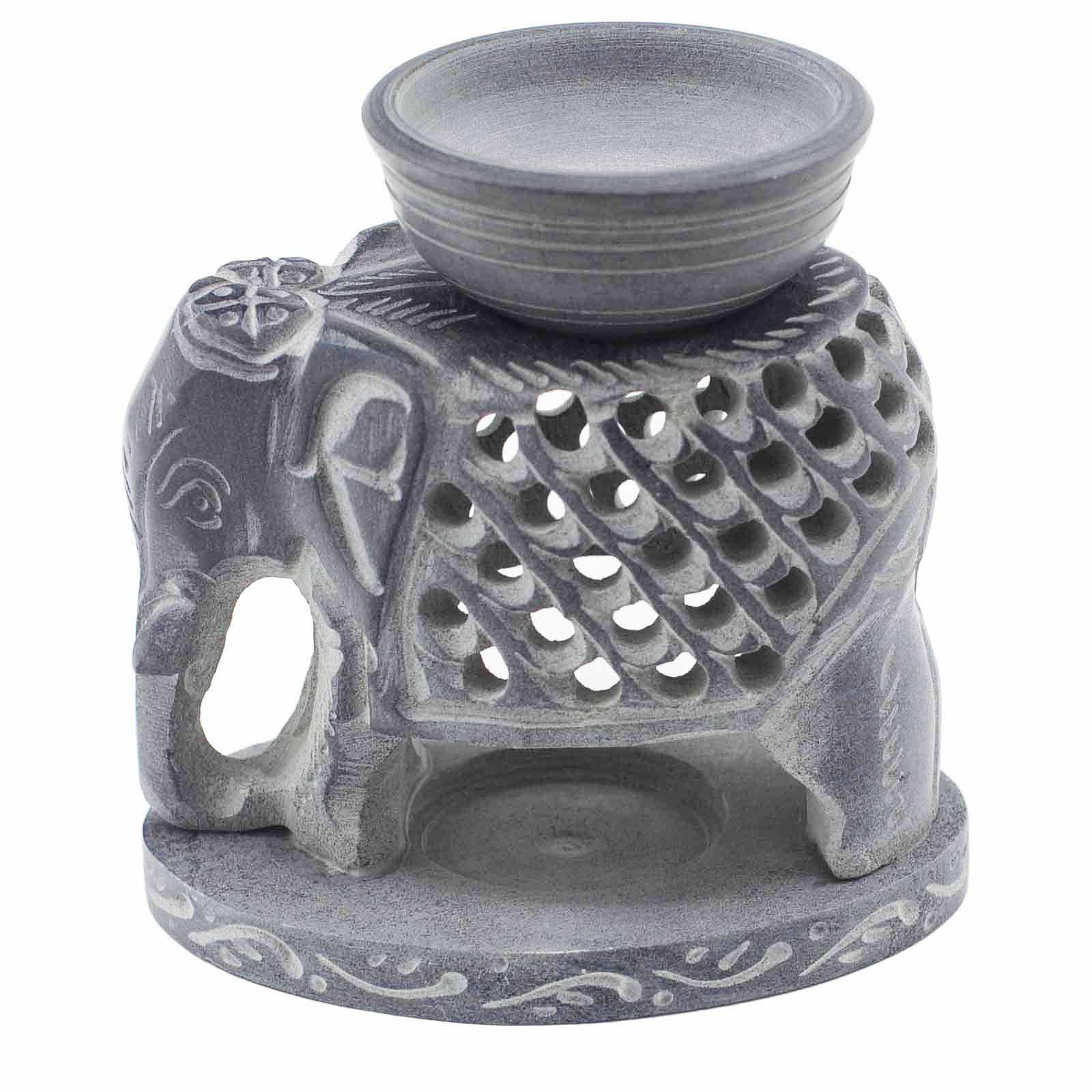 Wholesale Soapstone Oil Burner 10.5cm Standing Elephant AWGifts