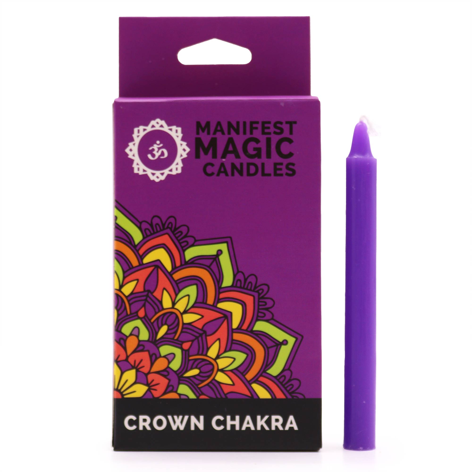 Wholesale Manifest Magic Candles (pack of 12) Purple Crown Chakra AWGifts Europe