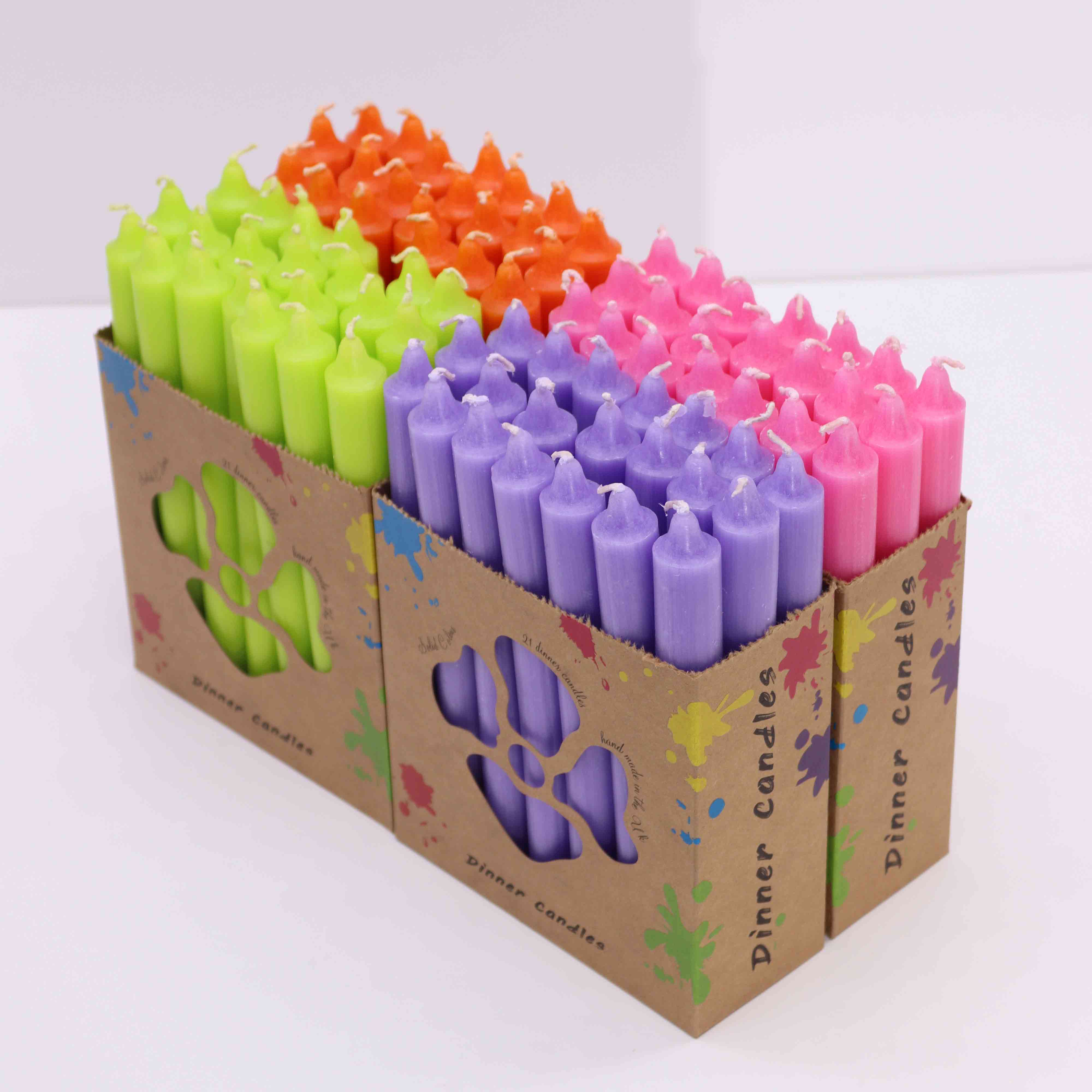 Wholesale Solid Colour Dinner Candle Set Pack of 21 Rustic Red