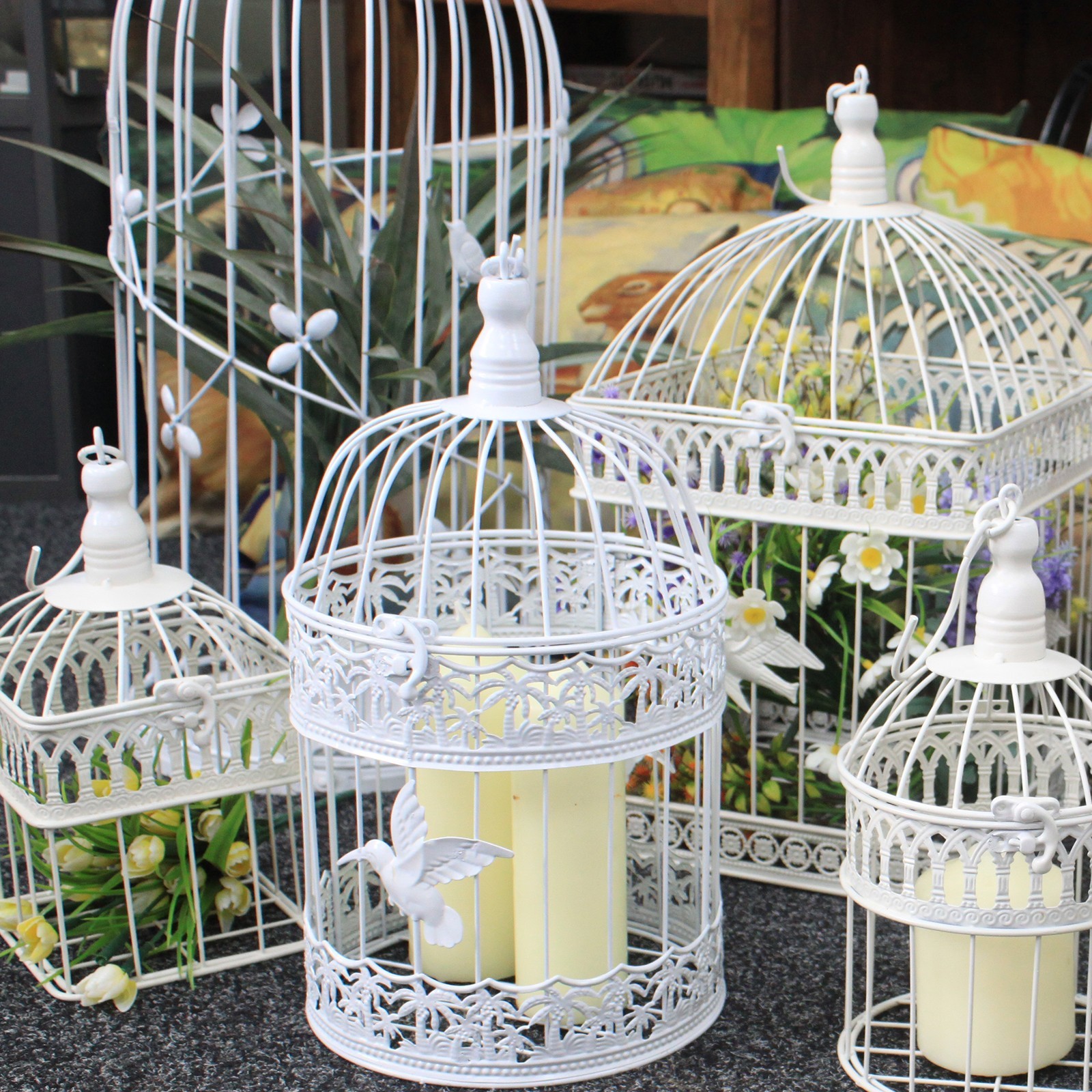Set of 3 Tall Round Elegant Bird Cage AWGifts Europe Wholesale Giftware and Aromatherapy