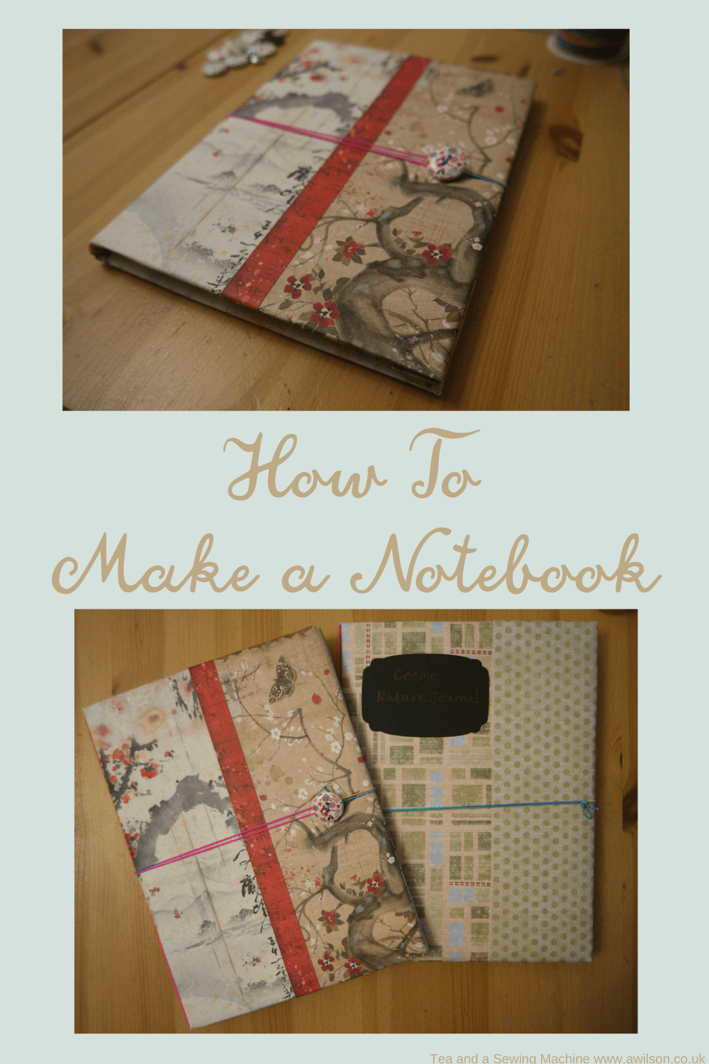 Easiest Notebook Ever! How To Make a Notebook Tea and a Sewing Machine