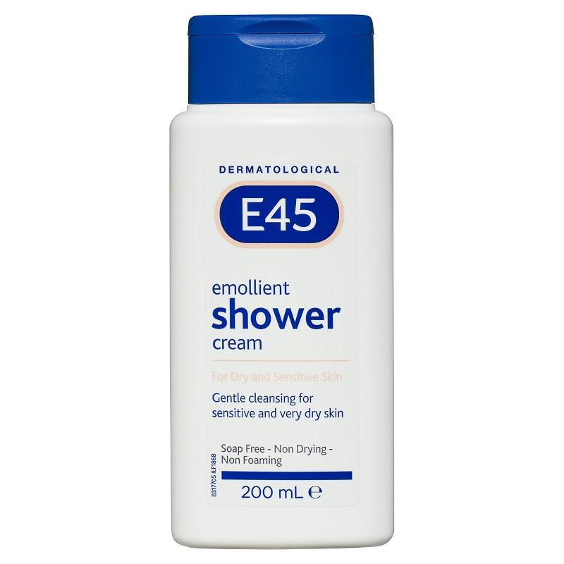 E45 Emollient Shower Cream for Dry & Sensitive Skin 200ml 澳洲生活网