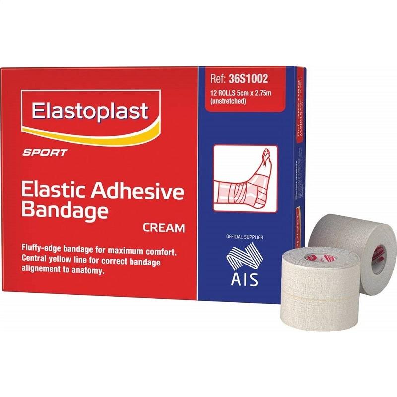 Elastoplast Sport Elastic Adhesive Bandage Cream Roll (5cm X 2.75m) X