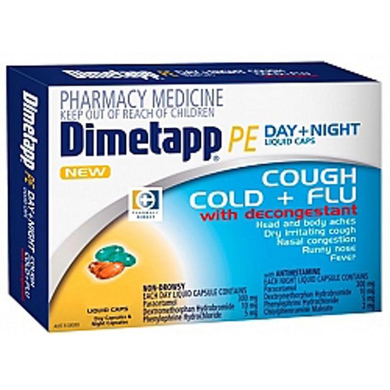 Dimetapp Cold, Cough and Flu Day/Night Liquid Cap X 48 (Phenylephrine