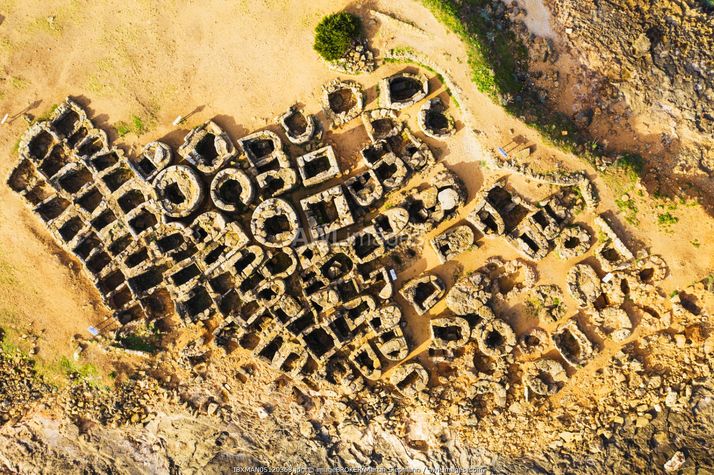 Spain / Necropolis of Son Real from above, Punta des